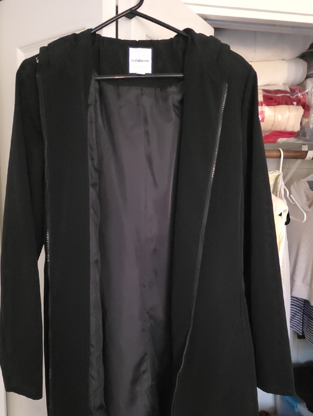 Long Hooded Black Coat - Crafted Appearance